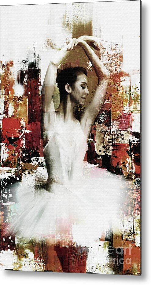 Ballerina Metal Print featuring the painting Ballerina dancing 67yi by Gull G