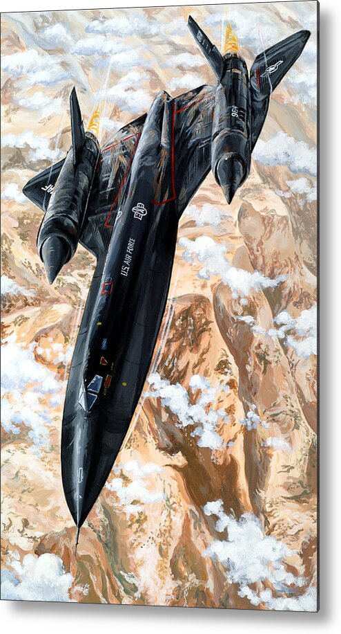 Sr-71 Metal Print featuring the painting Blackbird by Charles Taylor