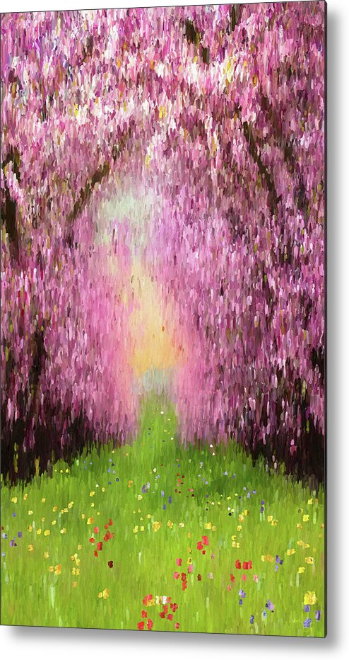 Cherry Metal Print featuring the digital art Cherry Orchard by Matthew Lindley