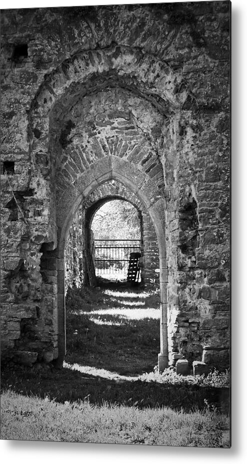 Irish Metal Print featuring the photograph Doors at Ballybeg Priory in Buttevant Ireland by Teresa Mucha