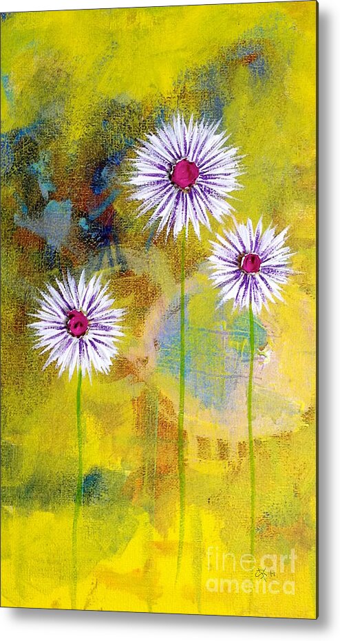 Nature Metal Print featuring the painting Flower seeds by Wonju Hulse