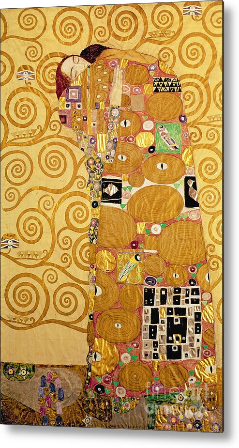 Fulfilment Metal Print featuring the painting Fulfilment Stoclet Frieze by Gustav Klimt