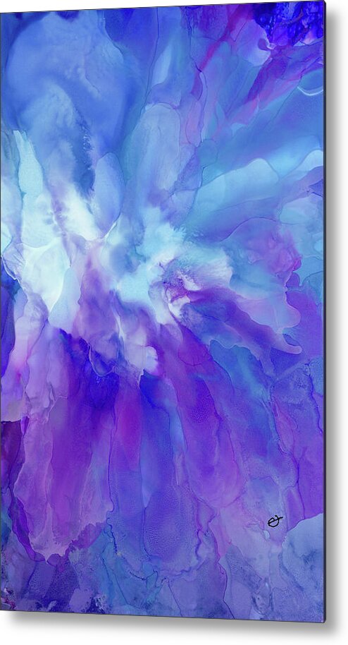 Alcohol Ink Metal Print featuring the painting Icy Bloom by Eli Tynan