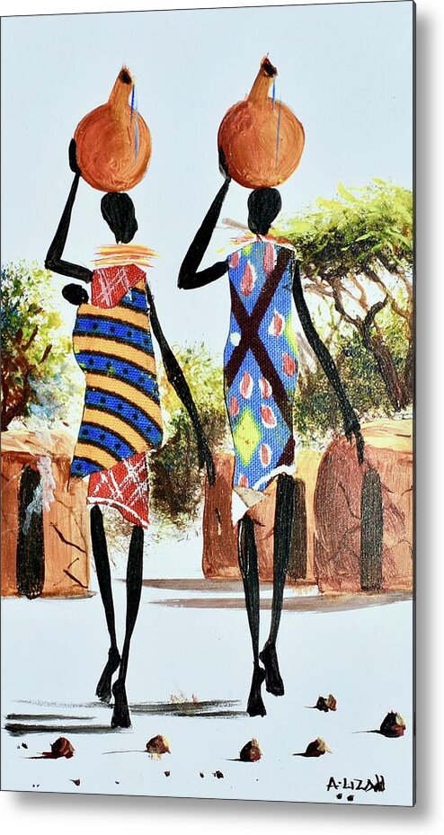 African Artists Metal Print featuring the painting L-257 by Albert Lizah