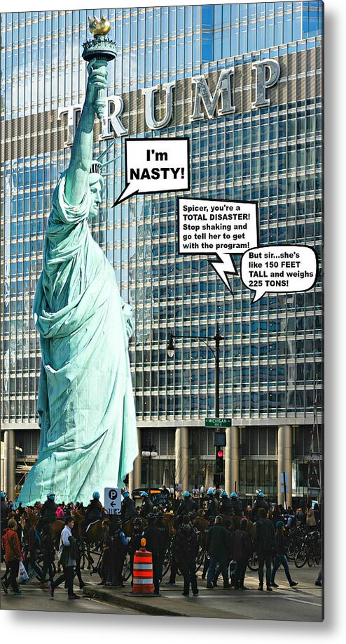 Statue Of Liberty Metal Print featuring the photograph Lady Liberty Joins The Women's March by Aurelio Zucco