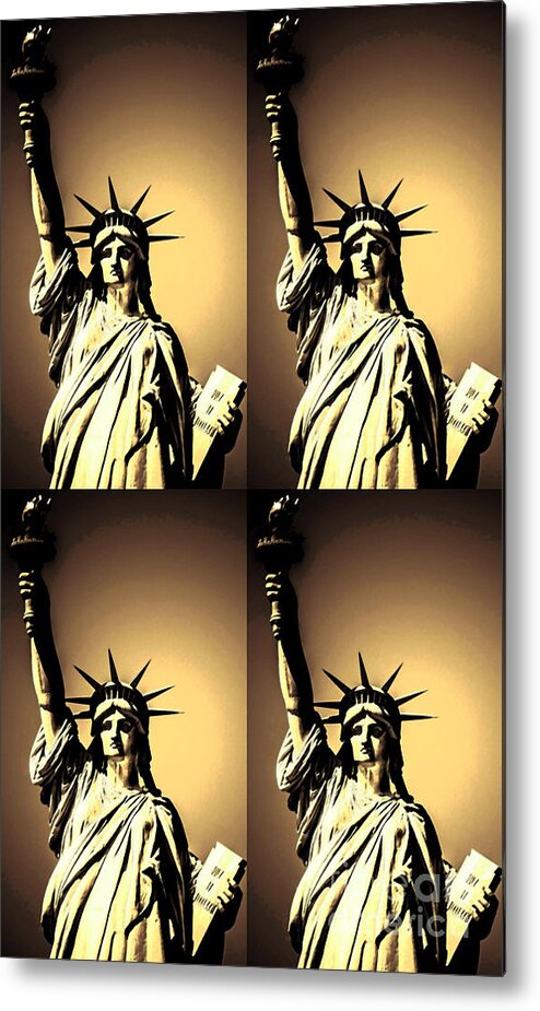 Liberty X4 Metal Print featuring the digital art Liberty x4 by Elizabeth McTaggart