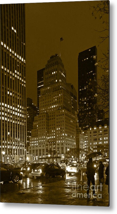 5th Ave. Lights Metal Print featuring the photograph Lights of 5th Ave. by Elena Perelman