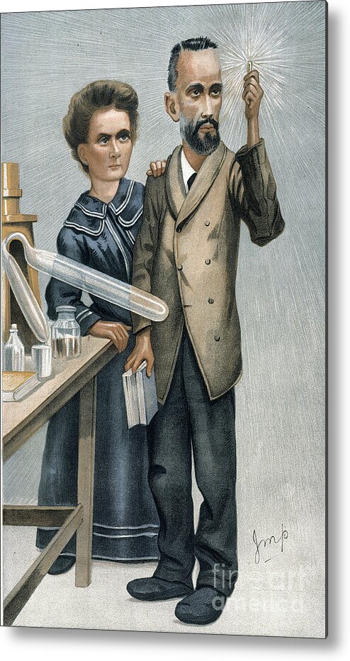 1904 Metal Print featuring the photograph Marie And Pierre Curie by Granger