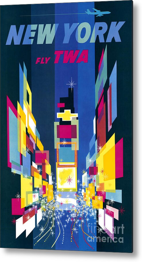 Transportation Metal Print featuring the photograph New York Fly TWA Poster by Science Source