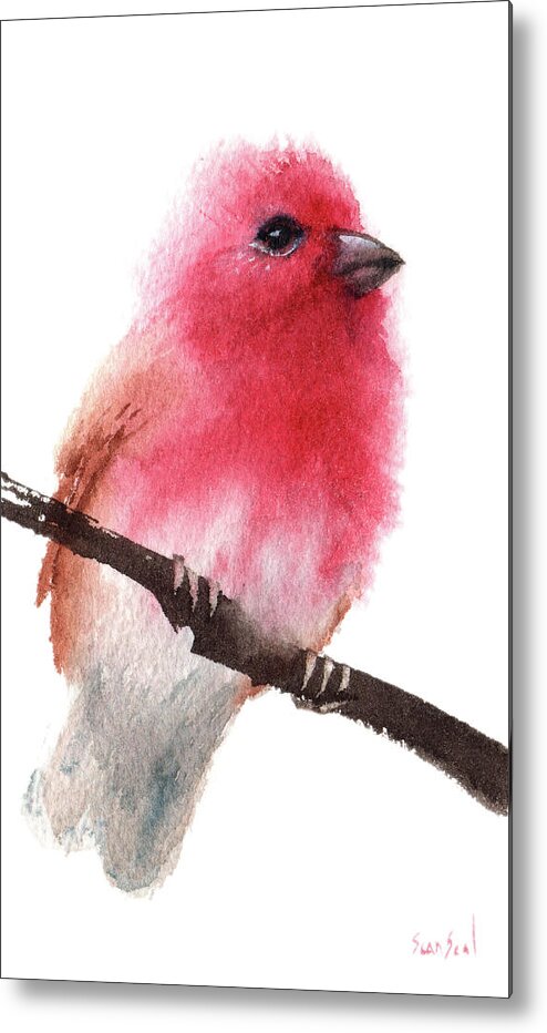 Purple Finch Metal Print featuring the painting Purple Finch by Sean Seal