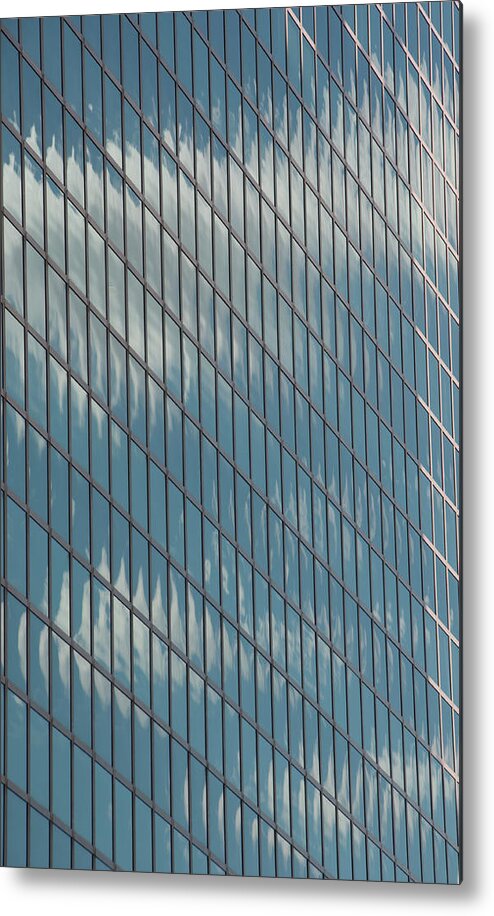 Photography Metal Print featuring the photograph Reflection Clouds on Building by Steven Natanson
