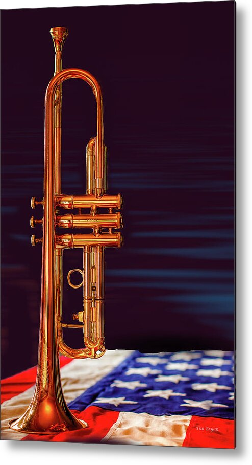 Tim Bryan Metal Print featuring the photograph Trumpet-close up by Tim Bryan