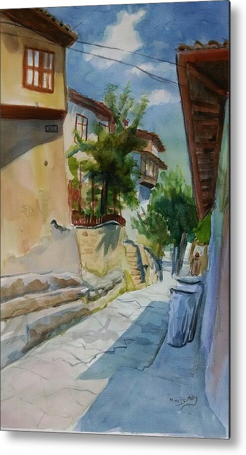 Bulgaria Metal Print featuring the painting Veliko Turnavo street by Mimi Boothby