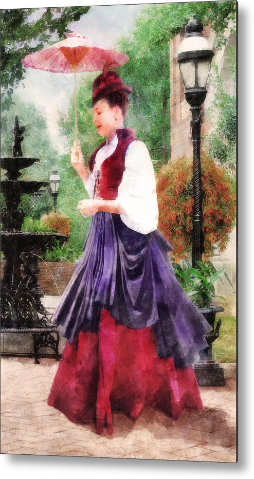 Lady Metal Print featuring the digital art Victorian Lady by Frances Miller