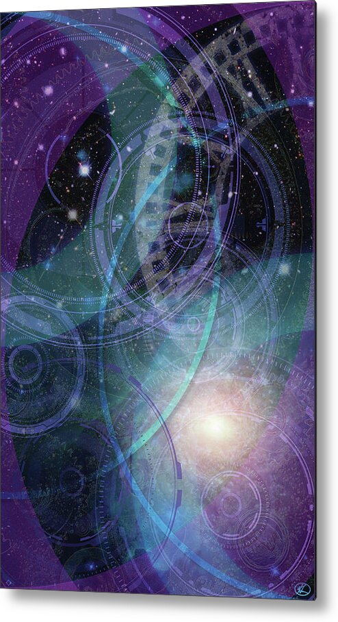 Cosmos Metal Print featuring the digital art Wheels Within Wheels by Kenneth Armand Johnson