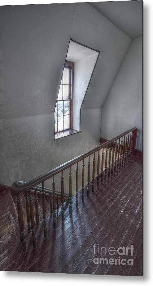 Window Interior Stair Stairs Stairway Stairwell Metal Print featuring the photograph Window Over the Stairway by Ken DePue