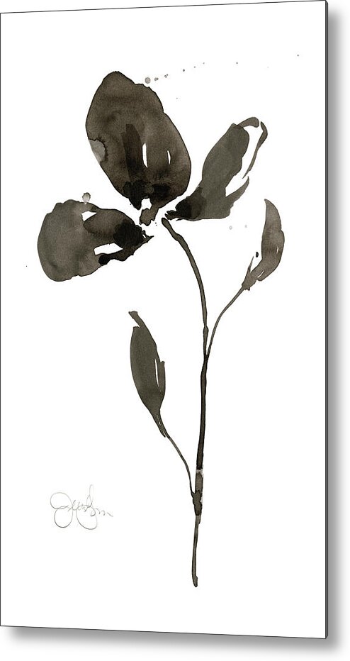 Botanical Metal Print featuring the painting Solitary Sumi-e II #1 by Jennifer Goldberger