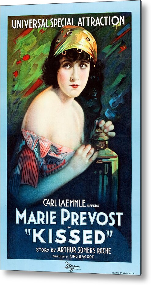 Marie Provost Metal Print featuring the photograph Kissed by Universal Film Manufacturing Company