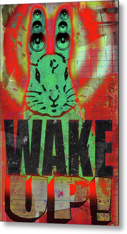 Political Metal Print featuring the painting Wake Up by Anthony Freda