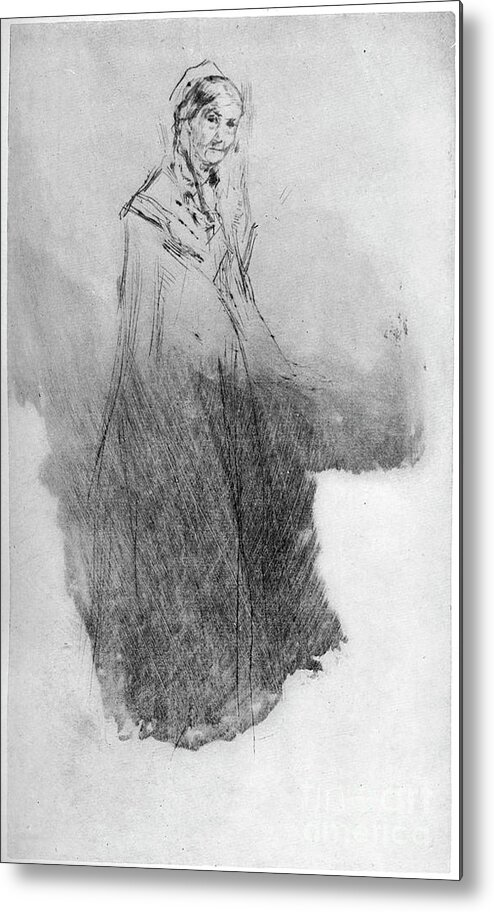 Etching Metal Print featuring the drawing Whistlers Mother, 19th Century by Print Collector