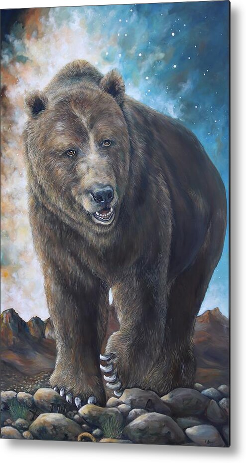 Grizzly Bear Metal Print featuring the painting Artio by Margot Brassil