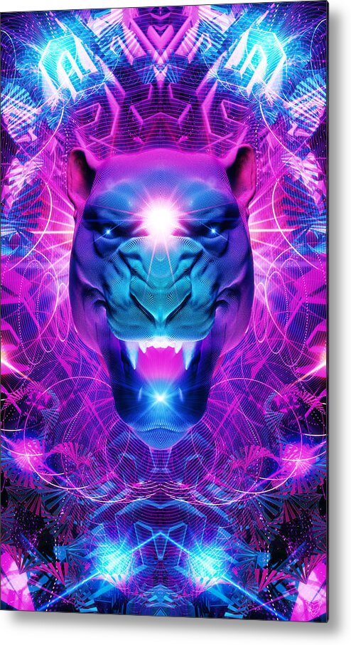 Jaguar Metal Print featuring the digital art Call of the Jaguar by Filip Zaruba
