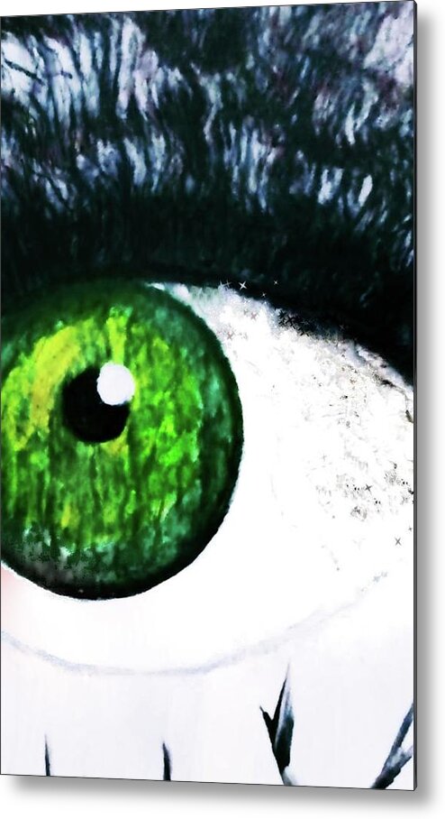 Fright Metal Print featuring the painting Frightening Eye by Anna Adams