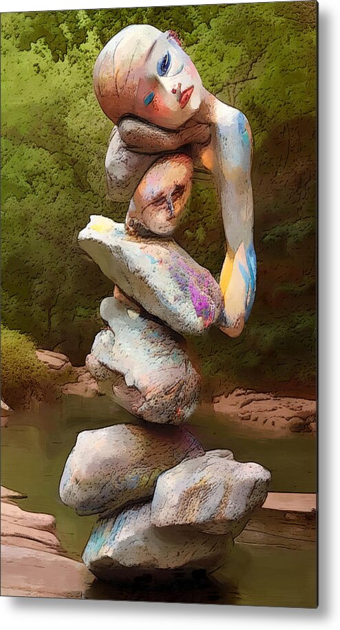 Abstract Metal Print featuring the digital art Mother nature by David Lane