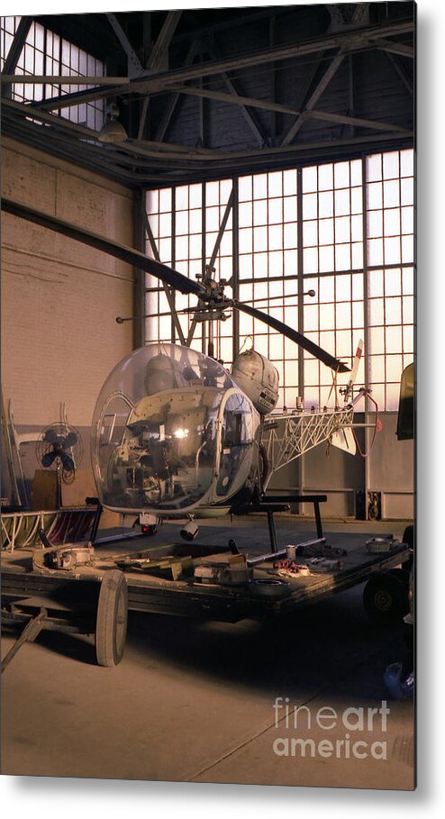Nypd Metal Print featuring the photograph Old NYPD Bell Helicopter by Steven Spak
