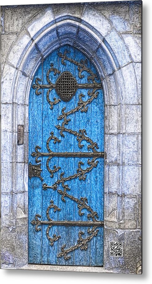 Antique Door Metal Print featuring the painting Please Come In by Rafael Salazar