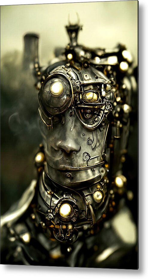 Scifi Metal Print featuring the painting Robo-Sapiens, 04 by AM FineArtPrints