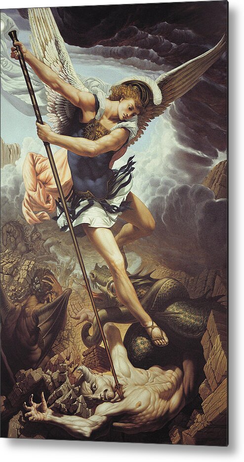 Christian Art Metal Print featuring the painting Archangel Michael by Kurt Wenner
