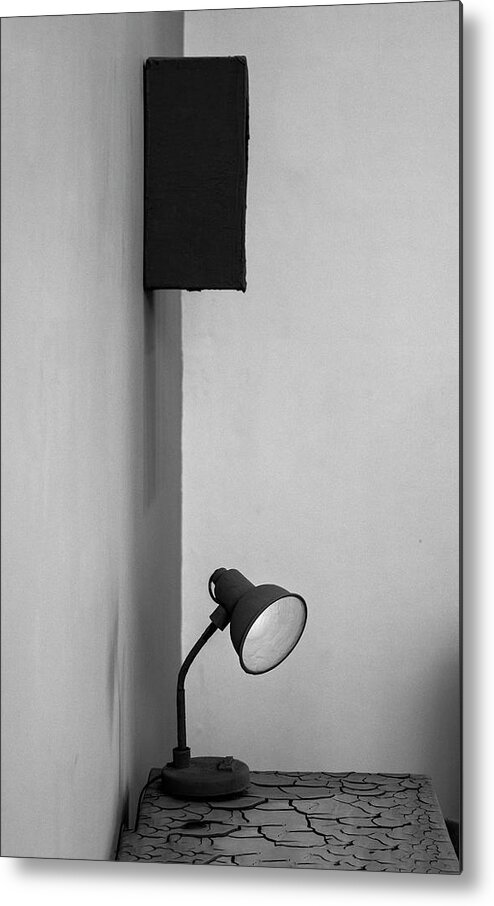 Minimalism Metal Print featuring the photograph Table Lamp by Prakash Ghai