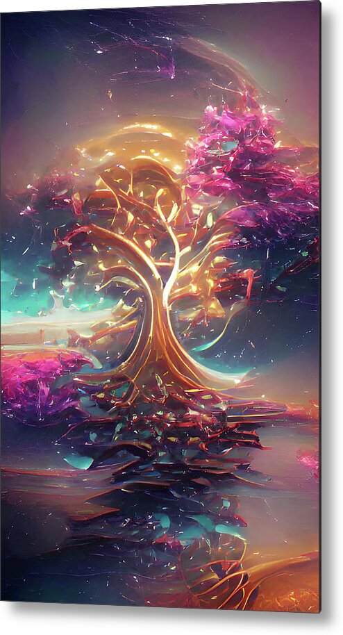 Tree Metal Print featuring the digital art The Tree Of Life by Digital Art Cafe