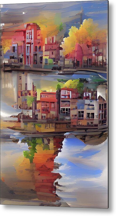  Metal Print featuring the digital art TwoTown by Rod Turner