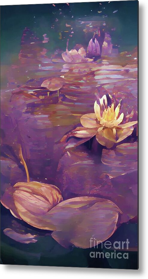 Waterlily Metal Print featuring the digital art Water lily by Chris Bee