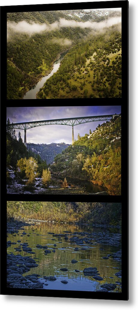 American River Metal Print featuring the photograph American River Triptych by Sherri Meyer
