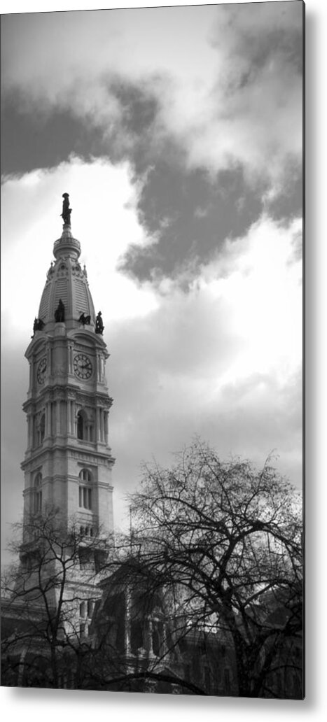 Billy Penn Metal Print featuring the photograph Billy Penn Vertical BW by Photographic Arts And Design Studio