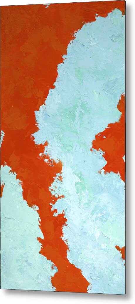 Abstract Metal Print featuring the painting Caribbean Cay by Tamara Nelson