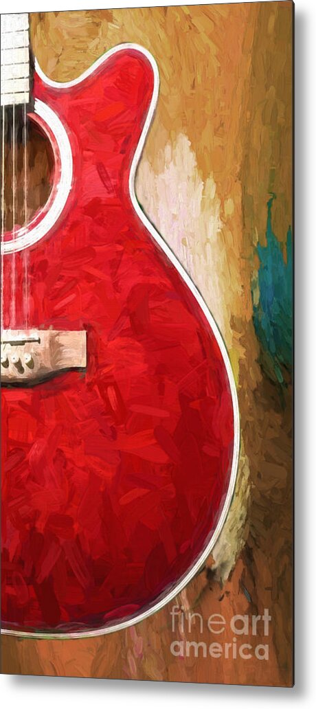 Guitar Metal Print featuring the digital art Curves of Passion by Jayne Carney