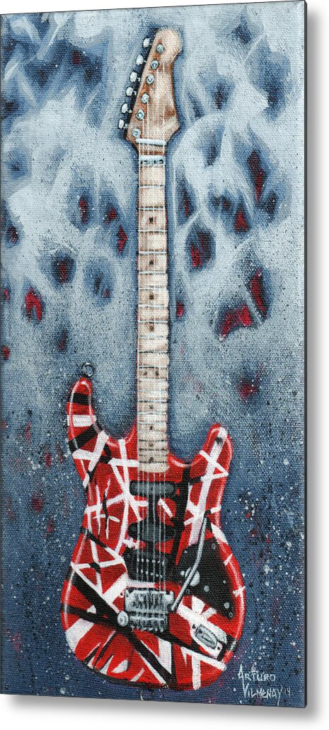 Guitar Metal Print featuring the painting Eddie's Frankenstrat by Arturo Vilmenay