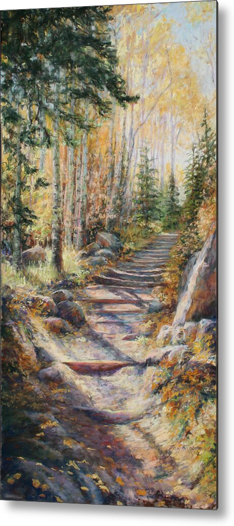 Pastel Metal Print featuring the painting Gold Rush by Mary Giacomini