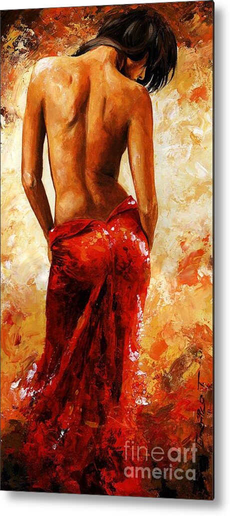 Lady Metal Print featuring the painting Lady in red 27 by Emerico Imre Toth