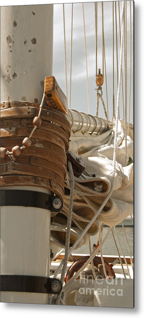 Schooner Metal Print featuring the photograph Mast Hoops II by Jani Freimann