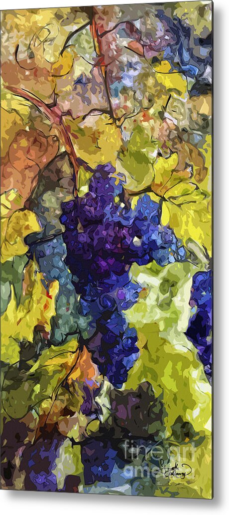 Grapes Metal Print featuring the painting Modern Wine Grapes Art by Ginette Callaway