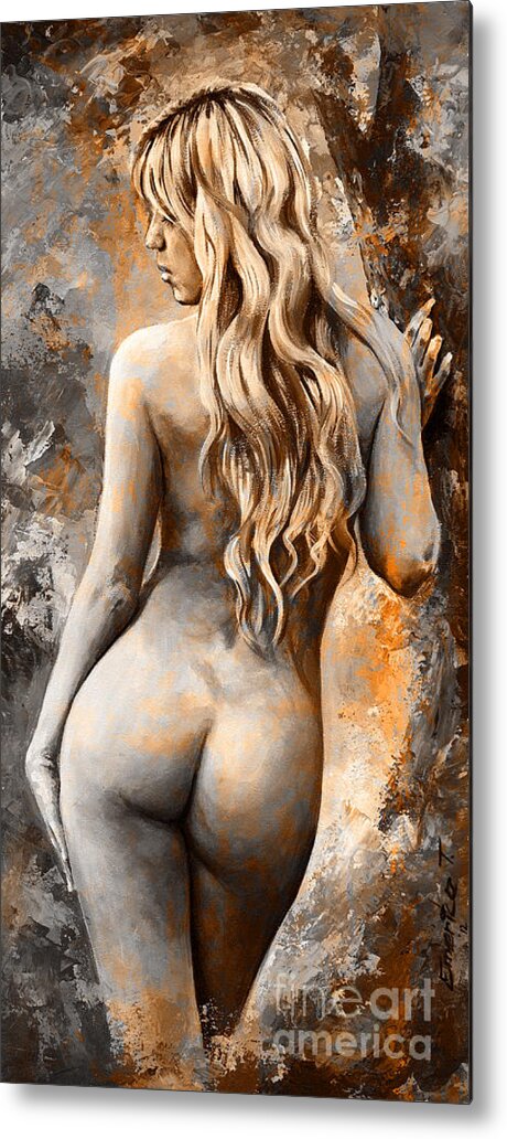 Art Metal Print featuring the painting Nymph 02 - digital colored Rust by Emerico Imre Toth