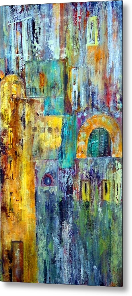 City Metal Print featuring the painting Old City West by Katie Black