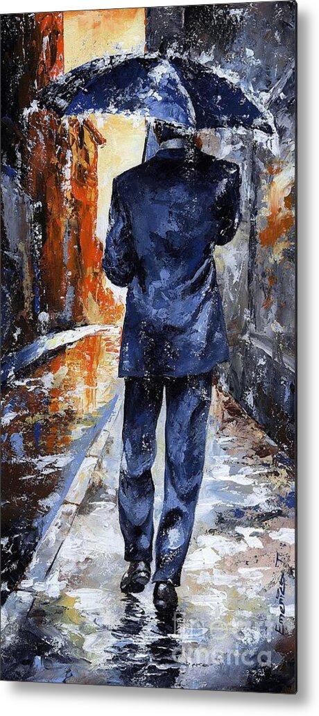 Rain Metal Print featuring the painting Rain day #20 by Emerico Imre Toth