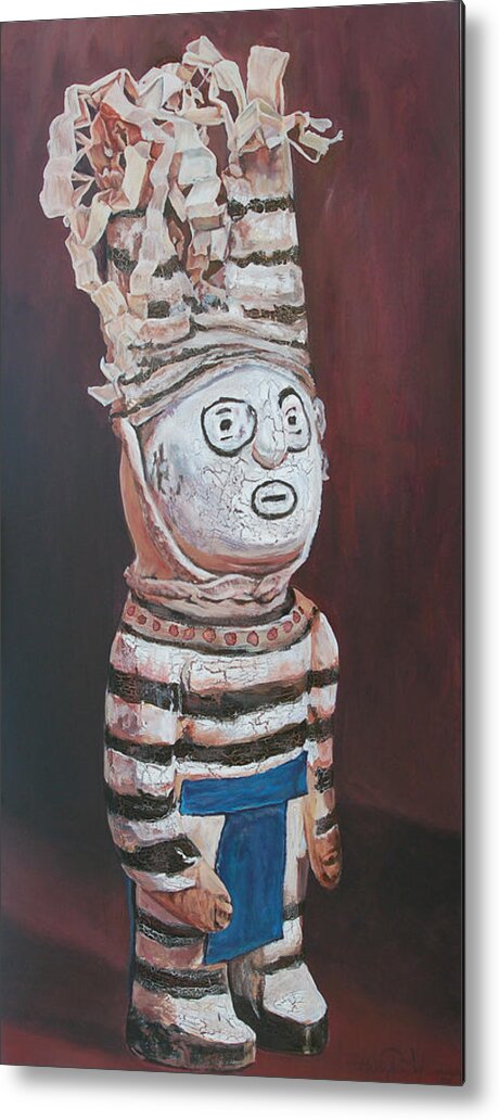 Zuni Metal Print featuring the painting Zuni Clown by Christine Lytwynczuk