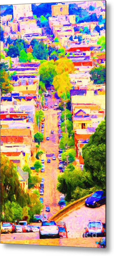 San Francisco Metal Print featuring the photograph Noe Street in San Francsico 2 . Long Cut by Wingsdomain Art and Photography